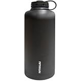 Lifeline 7508BK Black Stainless Steel Vacuum Insulated Double Wall Barrel Style Growler - 64 oz. Capacity