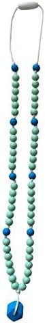 Silicone Teething Mala Necklace (Sweet Mint/Sky Blue)