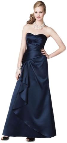 Chiffon Beading Strapless Empire Waist Long Evening Dress q105(US 2Dark Blue)