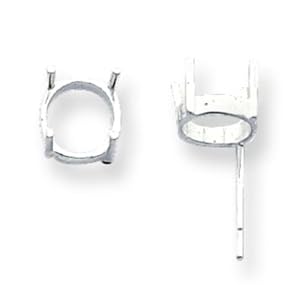 4 Sterling Silver 4 Prong Round Post Earrings 10mm