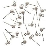Silver Plated Earrings Ball Post & Ring 4mm (20)