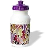 Florene Modern Abstract - Purple Red Beige Gold Cactus Textured Print - Water Bottles