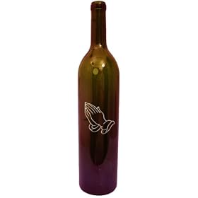 Amber Brown Incense Bottle Burner with Praying Hands