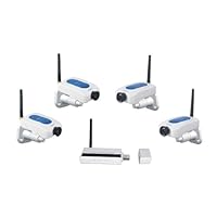 LYD W213ED4 2.4GHz Digital Wireless Security with 4 Digital Cameras, Motion Detection and Alarms