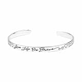 Sterling Silver Love Life Be Brave Cuff Bracelet