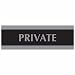 U.S. Stamp & Sign HeadLine Century Series 3x9 Inch Private Sign, Black and Silver, 4761