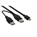 USB Mini-Y-Kabel, 2x Stecker A an Mini-B Stecker 5pol,, 1,0m
