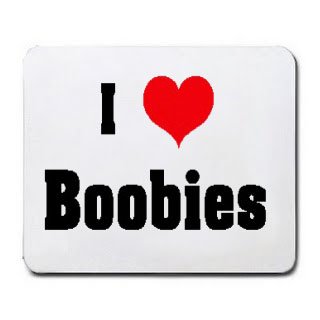 I Love/Heart Boobies Mousepad