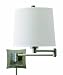 House of Troy WS752-AS 14-Inch Swing-Arm Squared Wall Lamp Antique Silver with White Linen Hardback Shade