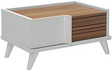 Mia Mobili Trend Nightstand (Orientation - Right, Walnut / Magnolia)