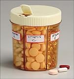 IMAGE OF Apothecary/GMS Vitamin Dispenser - 6 Sections - Comes with 6 Labels for Listing Your Meds