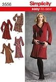 SIMPLICITY PATTERN 3556 MISSES'/MISS PETITE A-LINE OR DROPPED WAIST DRESSES SIZE D5 4-12