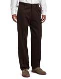 Haggar Men's Genuine Expandable Waistband Plain Front Pant, Bean, 34x29