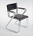 Kitchen & Housewares : Lisa Leather Stacking Chair BlackChrome - Set Of 4