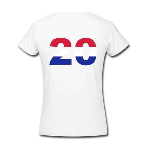 Spreadshirt Damen 20 Netherlands Flag – T-Shirt, weiß, XXL