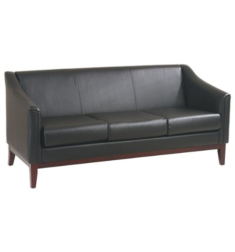 Office Star SV1133 Sofa Full Length Couch, Black