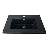 〔INK-04130056H〕　オーバーカウンタータイプ　人工大理石製　洗面ボウル　ブラック　【サイズ：Ｗ605*Ｄ455*Ｈ180】