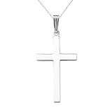 Sterling Silver Polished Cross Pendant, 20