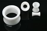 Double Flare White Plugs - 00g - Sold as Pair