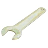 uxcell　開口端スパナ　オープンエンドスパナ　広範な使用　吊り穴　ゴールドトーン　シングルエンド、円形開口部