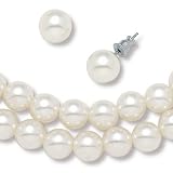 Sim. Pearl Necklace & Earring Set