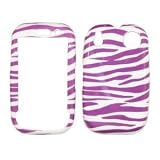 Best Price Purple and White Zebra Stripes Design Snap-On Cover Hard Case Cell Phone Protector for Palm Pre - Non-Retail Packaging