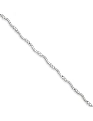 Genuine .925 Sterling Silver Diamond Bracelet 2.4 Grams . 100% Satisfaction Guaranteed.