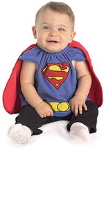  Superman Deluxe Bib Infant Costume Size 0-9 Months