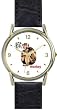 Monkey - Chinese Symbol - WATCHBUDDY&reg; DELUXE TWO TONE WATCH - Black Strap - Small Size (Standard Women's Size)