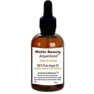 Watts Beauty ArganGoldTM 100% Certified Organic Cold Pressed Argan Nut Oil for Hair & Body - Morocco