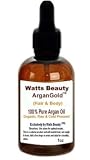 Watts Beauty ArganGoldTM 100% Certified Organic Cold Pressed Argan Nut Oil for Hair & Body - Morocco 1oz