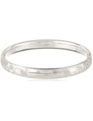 Sterling Silver Hand Engraved Guard and Hinge Bangle Bracelet with Signet Area