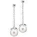 talk about Bridal Jewelry: Joyce's Elegant Faux Pearl and CZ Dangle Drop Earrings