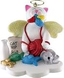 Kitty Cat White Angel Christmas Ornament 2-1/2 inches Tall