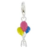 Les Poulettes Jewels - Silver Charms - Balloons on Fair - Charm on Lobster Clip