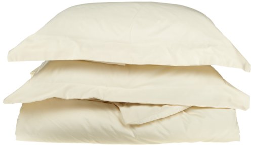 Egyptian Cotton 530 Thread Count Full/Queen Duvet Cover Set Solid, Ivory Egyptian Cotton 530 Thread Count Full/Queen Duvet Cover Set Solid, Ivory