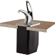 San Jamar P4100 Stainless Steel FrontLine Universal In-Counter Condiment System, 7-1/2" Width x 9-3/4" Height x 9-1/2" Depth, Metal Finish
