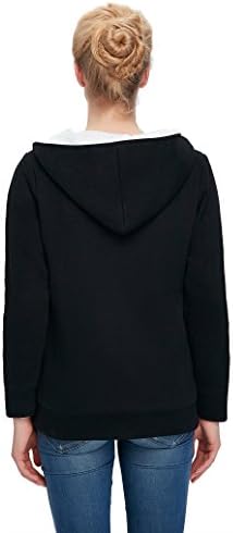 Juniors' Warm Fleece Sweatshirt Hoodie Top Long Sleeve Black XL