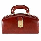 Pratesi Dark Brown Italian Calf Leather Mini Doctor Style Bag w/ Lighting