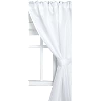 Carnation Home Fashions Polyester Fabric Bathroom Window Curtain, White