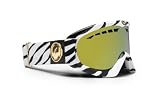 Dragon DXS Women's Snow Goggles - Zebra Frame / Ionized Lens / Zebra with Gold Logo Patch Strap