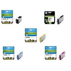 5 x Originale Tintenpatronen - HP 364XL - f�r Hewlett Packard Deskjet D 5445, Deskjet D 5460, Photosmart C 5324, Photosmart C 5370, Photosmart C 5373, Photosmart C 5380, Photosmart C 5383, Photosmart C 5388, Photosmart C 5390, Photosmart C 5393, Photosmart C 6300 series, Photosmart C 6324, Photosmart C 6350, Photosmart C 6380, Photosmart C 6383, Photosmart D 5445, Photosmart D 5460, Photosmart D