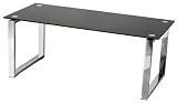 Premier Housewares Coffee Table with Black Tempered Glass Top and Chrome Frame, 40 x 100 x 50 cm 31h7fWqM7RL. SL160