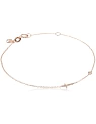Shy by Sydney Evan Cross Bracelet with Diamond Bezel, 6.25"+Extender 0.50"