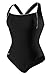 Speedo Womens Plus Size Xtra Life Lycra Piped Empire Swimsuit, Black, 20