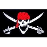 Outdoor Living : Pirate Flag -Skull & Swords with Red Scarf