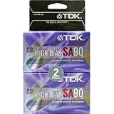 TDK SA Audio Tape Cassette, High Bias, 90 Minutes 2pk