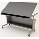 Art Table 48" x 30" -Gray Frame, Black Surface