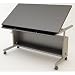 Art Table 48 x 30 -Gray Frame, Black Surface