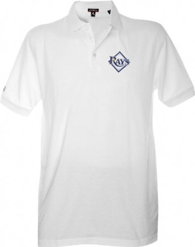 Tampa Bay Rays White Classic Pique Stainguard Polo Shirt
